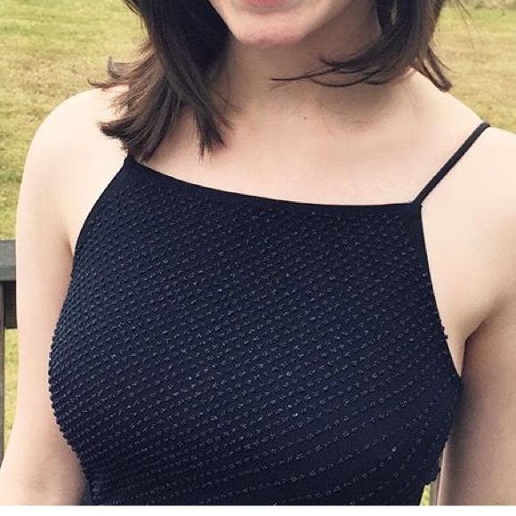 Vintage navy body con prom dress - Picture 5 of 5